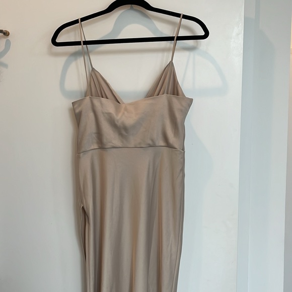 BHLDN Freya Satin Champagne Dress Size 8 - Picture 4 of 6